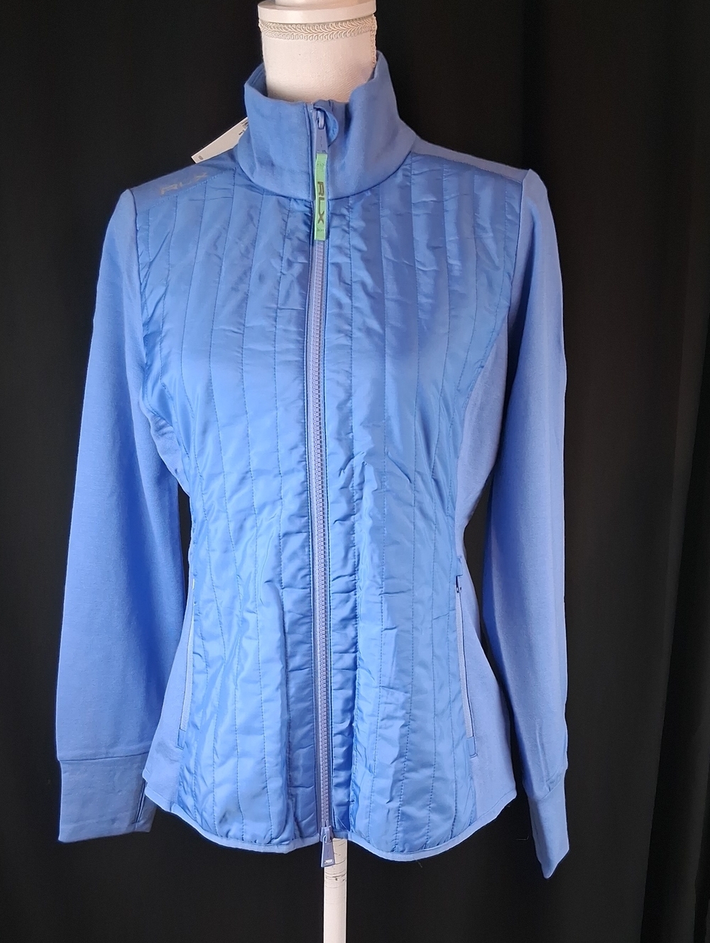 RLX Ralph Lauren Hybrid French Terry-Quilted Zip Jacket Blue
